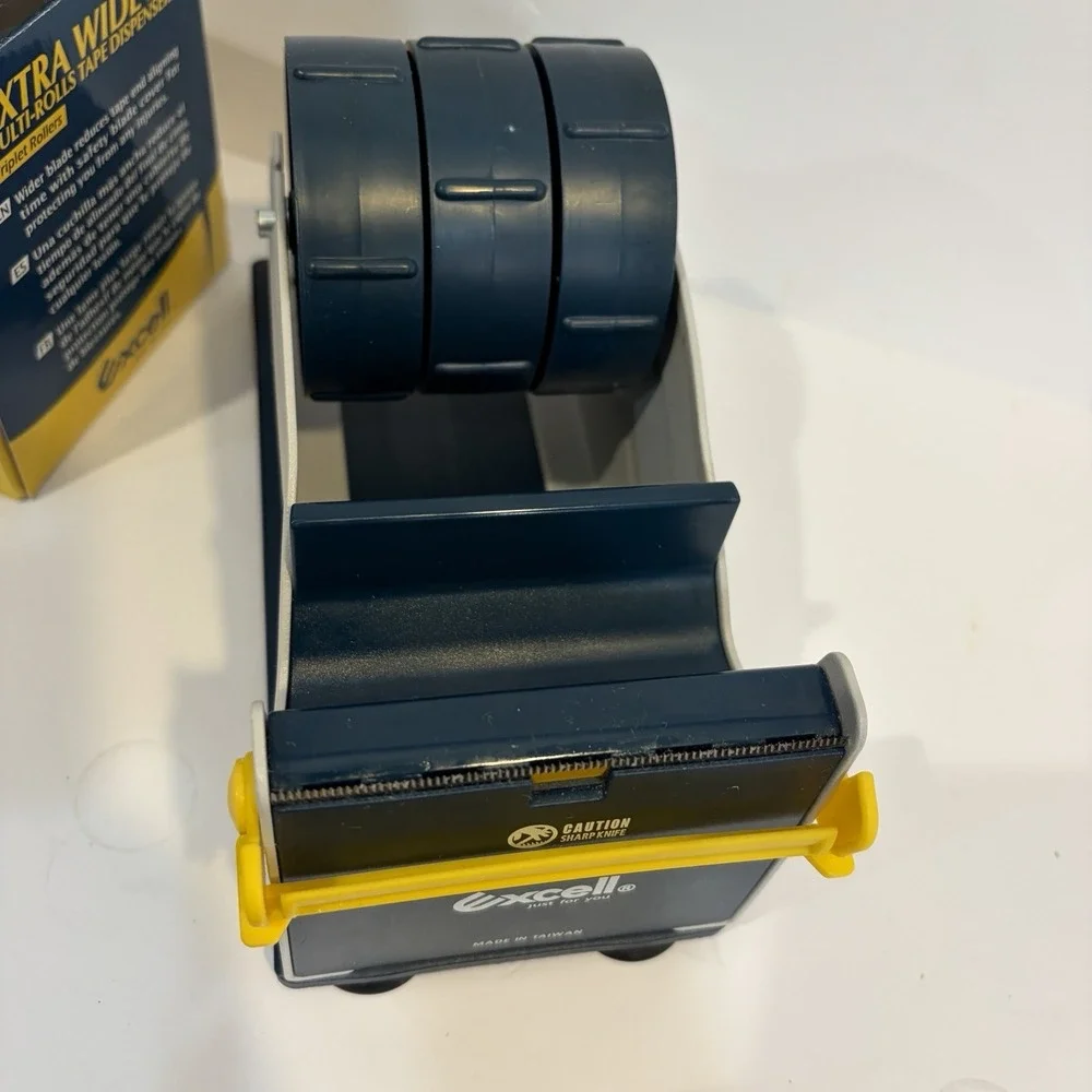 Excell ET-13371 Steel Desktop Tape Dispenser 3 in. width Suction Bottom
